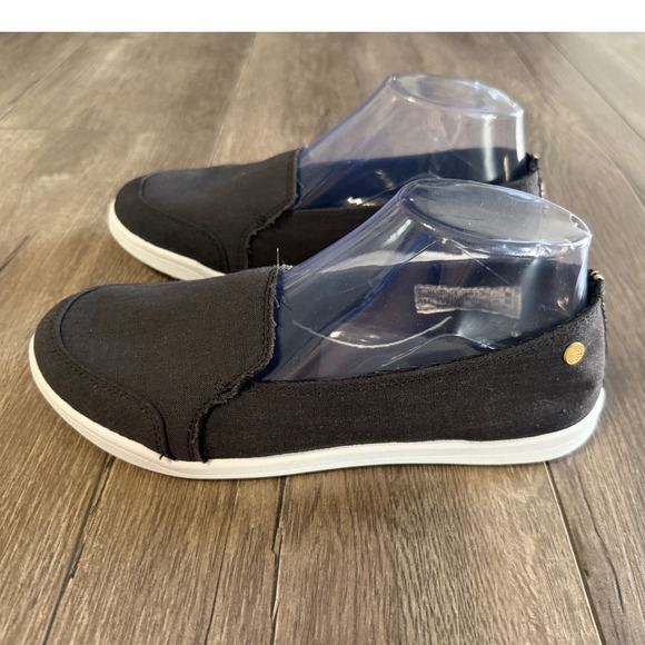 Vionic Shoes - Vionic Beach Manzanita Black Canvas Slip On Sneakers Womens 7.5 Wide Orthopedic